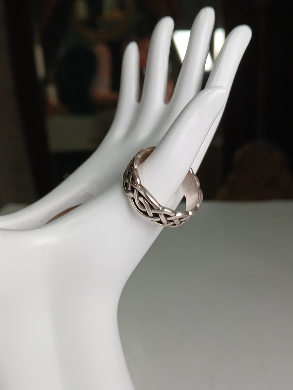 Pyramid Collection Sterling Silver Celtic Knot Ring Size 8 925 Wide Band Boho Go